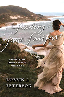 Cover art for Finding Jane Fairfax by Robbin J. Peterson shows woman standing on an overlooking cliff.