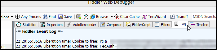 Fiddler log