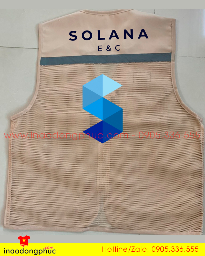 May và in áo gile Công ty Solana E&C