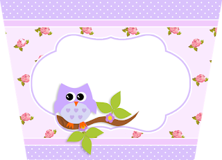 Lilac Owls in Shabby Chic Free Printable Labels.