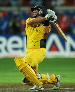 Shane Watson plays into off-side during his outstanding innings of 94, Australia v Canada, Group A, World Cup, Bangalore, March 16, 2011