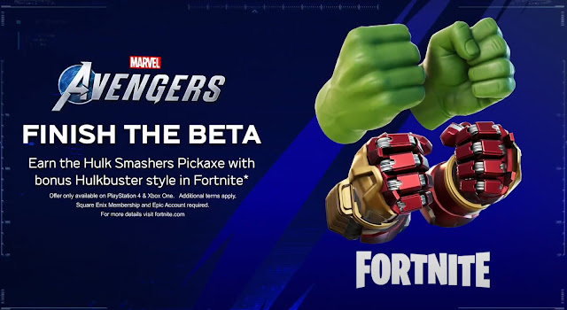 marvel's avengers war table beta into gameplay fornite bonus Hulk Smashers Pickaxe with bonus Hulkbuster