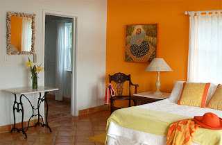 diseño dormitorio naranja