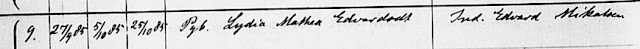 Lydia Mathea Edvardsdatter død 1885 side 1