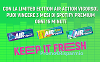 Logo Vigorsol ''Keep The Music Fresh'': vinci abbonamenti Spotify Premium ogni 15 minuti