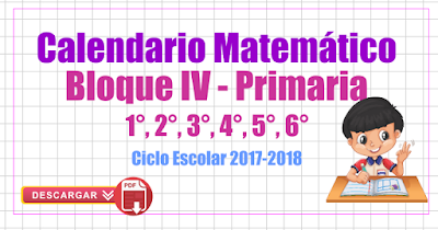 Calendario Matemático Bloque IV Primaria