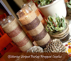 Glittering Burlap Candle Wrap by 504 Main