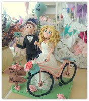 Figurina tort nunta bicicleta