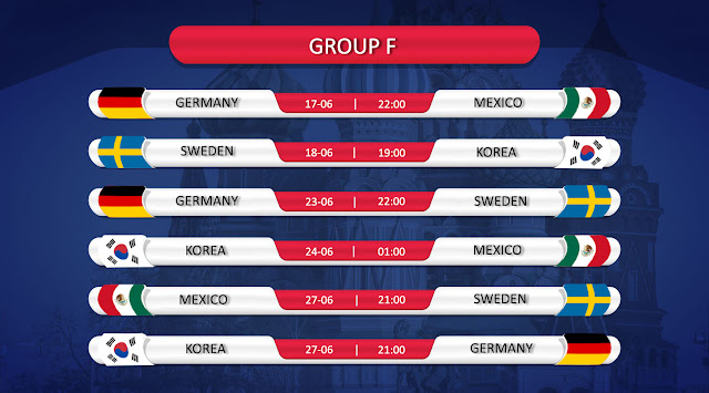 Schedule 2018 World Cup Group F