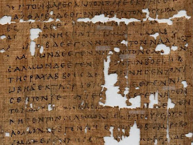 Damaged papyrus of Matthew's gospel