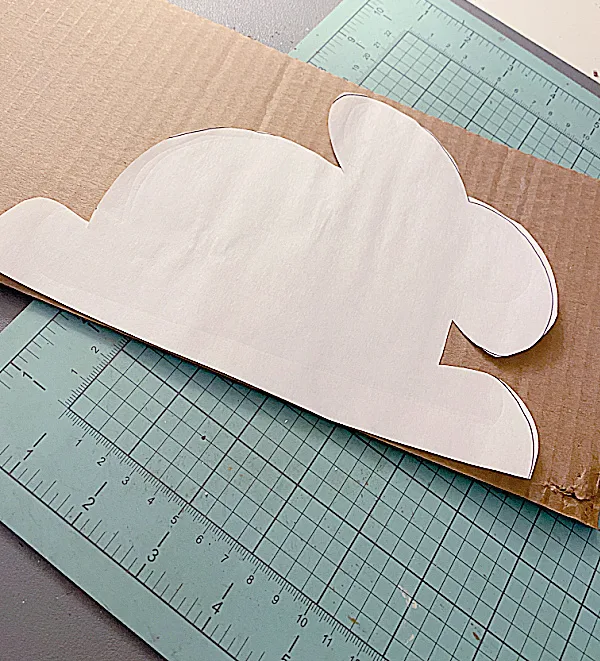 paper bunny on cardboard