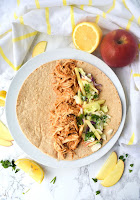 BBQ Chicken Wraps with Lemon Apple Coleslaw