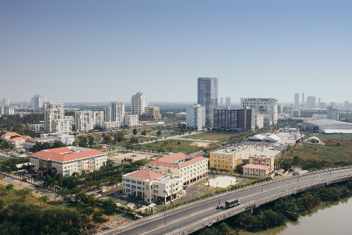 Cảnh view cầu Phú Mỹ, KĐT Phú Mỹ Hưng và Soogn Saigon - Docklands Saigon