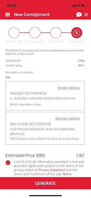 Cara Mengisi Borang Online (E-Connote) Melaluis Apps Poslaju. Tak Perlu Tulis Borang Manual Dah