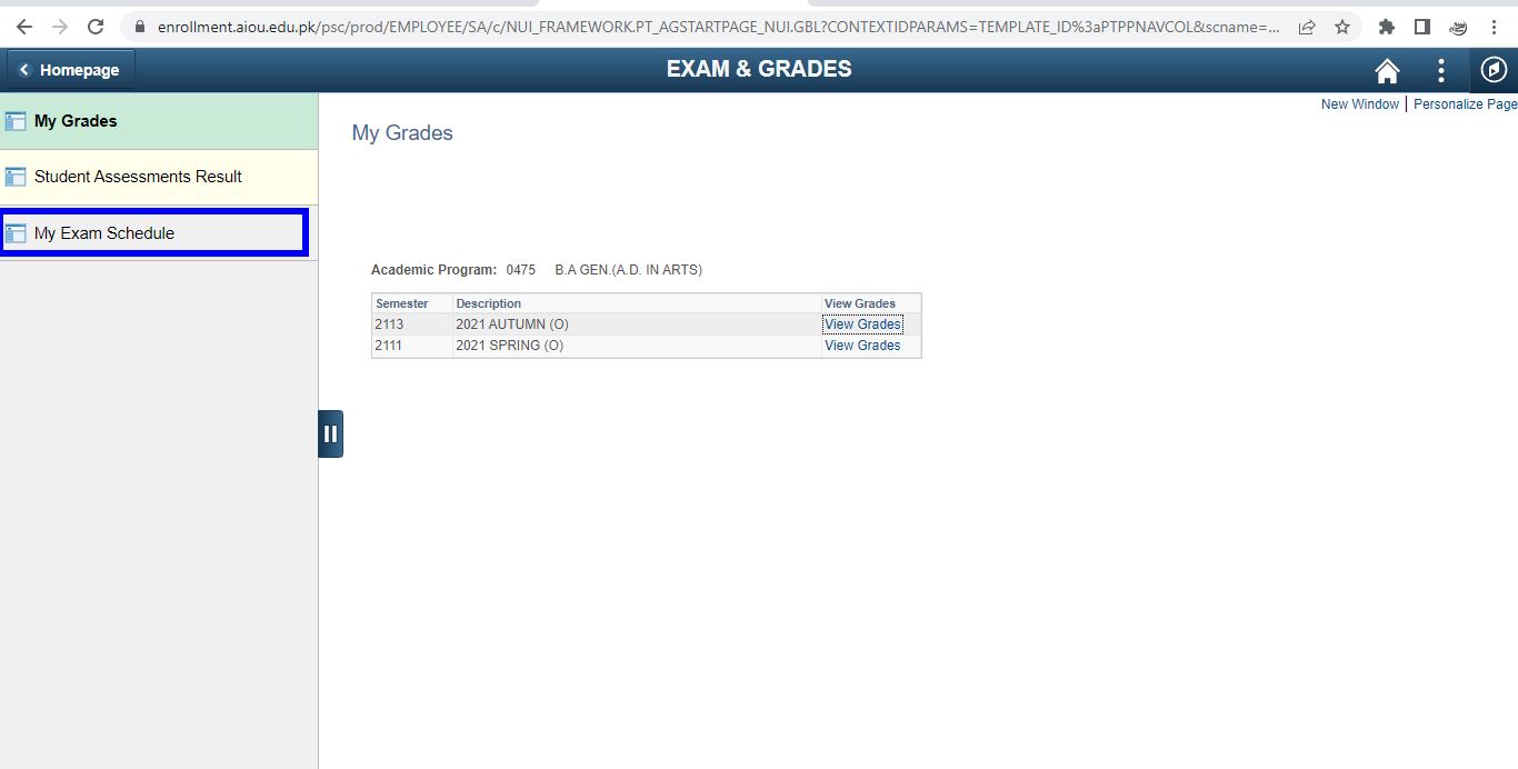 aiou exam slip