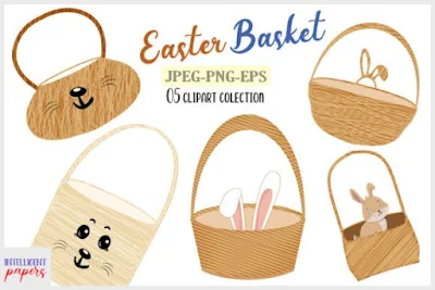 Easter Basket Clipart Set