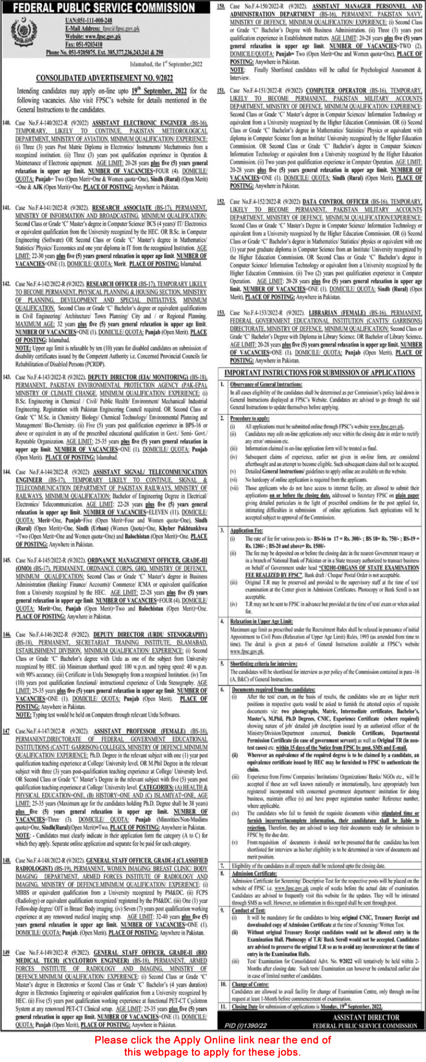 FPSC-Jobs-September-2022-Apply-Online-Consolidated-Advertisement-in-canadajobshut