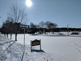 Fletcher Field is cold and quiet Saturday morning