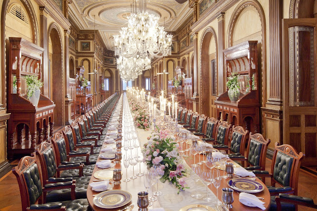 101-seating dining hall inside Falaknuma Palace