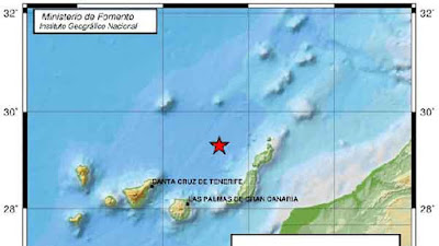 Terremoto Atlántico Canarias 3,4 magnitud, 14 marzo