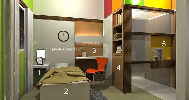 Konsep kamar  tidur  anak  dengan area belajar
