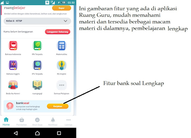 Fitur yang ada di ruang Guru