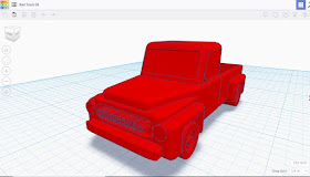 Red Truck designed on Tinkercad, 1954