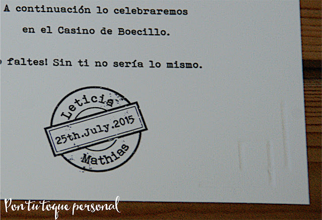 invitacion de boda sello anagrama relieve de esquina