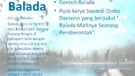 Contoh Puisi Baru Balada