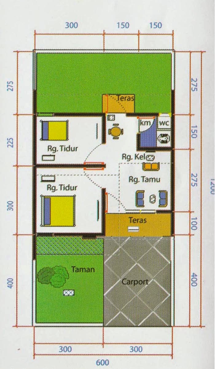 Desain Bangunan Rumah Type 30 732