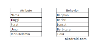 Contoh Atribute dan Behavior Java