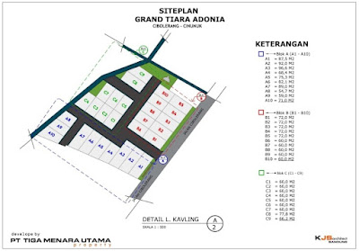 site plan bangunan Cluster Grand Tiara Adonia Cinunuk