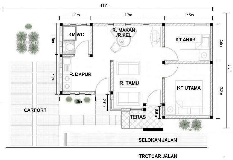 90 Model Desain Rumah 6 X 8 Terlihat Keren 