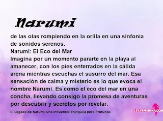 ▷ Significado del nombre Narumi