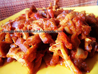RESEP GONGSO AYAM SUWIR BUMBU MERAH