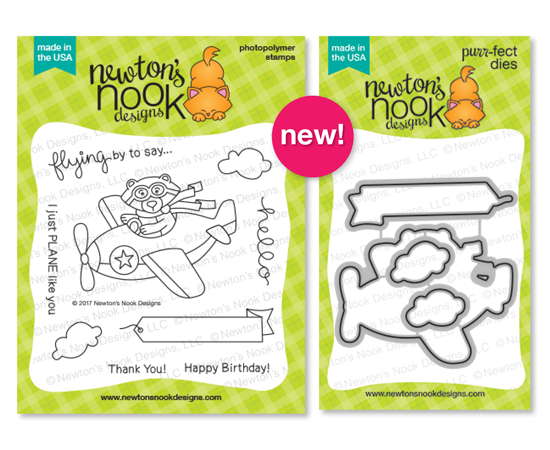 Bear driving Airplane | Winston Takes Flight stamp set by Newton's Nook Designs #newtonsnook