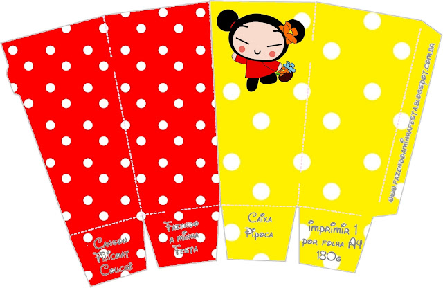 Pucca,  Free Printable Pop Corn Box.