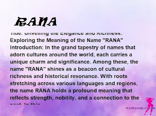 meaning of the name RANA