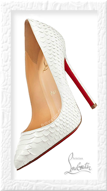 ♦Christian Louboutin So Kate white python snakeskin pumps #christianlouboutin #shoes #brilliantluxury