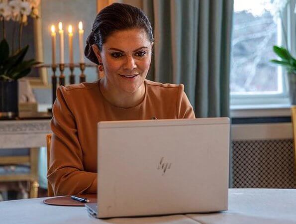 Crown Princess Victoria held a video conference with the Secretary General  of the Swedish Cancer Society