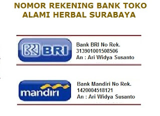 nomor rekening ALAMI HERBAL SURABAYA bank BRI dan MANDIRI