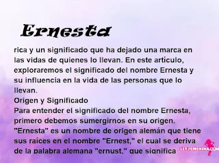 significado del nombre Ernesta