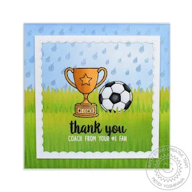 Sunny Studio Stamps: Team Player Soccer Coach Thank You Card by Mendi Yoshikawa