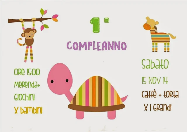 biglietto invito festa 1° compleanno