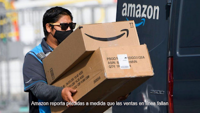 Amazon reporta pérdidas a medida que las ventas online Bajan