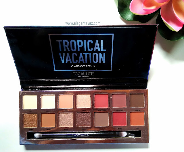 Focallure Tropical Vacation Eyeshadow palette Review, Swatches