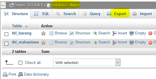Cara Backup, Export, Import Database MySQL
