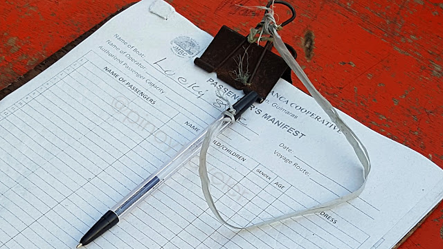 close-up view of a blank passenger manifest at the Iloilo Ortiz Wharf