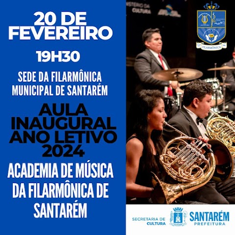 Aula inaugural da Academia de Música da Filarmônica Municipal de Santarém será nesta terça (20)