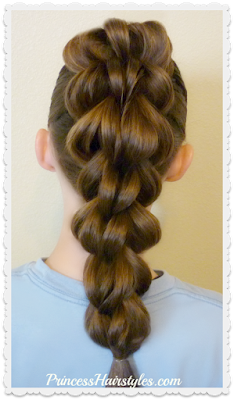 3 strand pull through braid video instructions.  Cute hairstyle for sports.